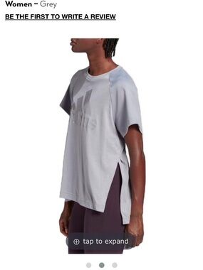 Adidas Glam On  Aeroready Tee Gray Size M Fs6161 NWT